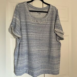 Lane Bryant 18/20 Beaded French Terry Short Sleeve